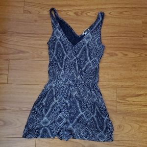Blue and White Patterned Romper